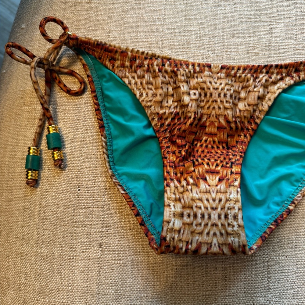 Multicolor Woven Bikini Top
